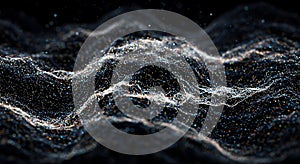 Digital wave pattern of shimmering connected dots