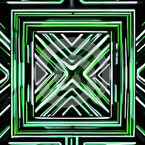 Mesmerizing abstract wallpaper with vibrant green neon lines pulsating and weaving energetically over a sleek black background5