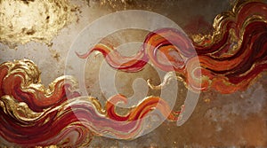 Ethereal Waves of Fire and Gold