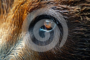 Mesmerizing Bear eye closeup macro. Generate Ai
