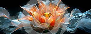 A mesmerizing burst of vibrant orange in a fractal flower. photo