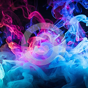 Vibrant Energy Fields: Abstract Geometric Shapes in Neon Colors photo
