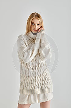 mesmerizing and contemplative woman in white