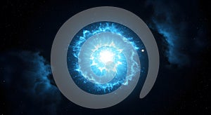 Abstract Supernova Galaxy in deep space Background