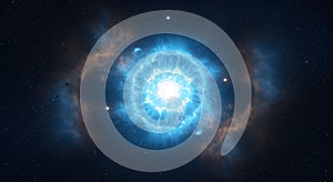 Abstract Supernova Galaxy in deep space Background