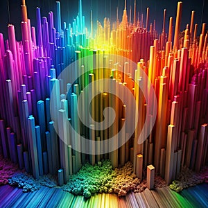 A Stunning 3D Render of an Abstract Multicolor Spectrum