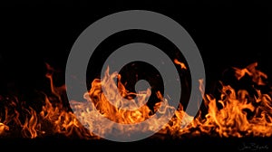 The mesmerizing dance of fire against a dark background AI generated image