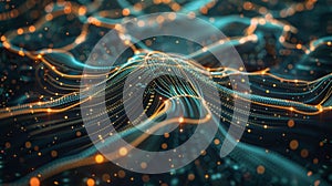 Mesmerizing Digital Landscape: Abstract Data Wave Visualization