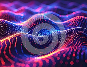 Vibrant Digital Data Waves Landscape