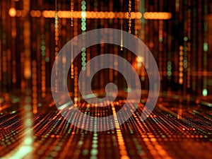 A mesmerizing digital matrix background showcasing glowing binary code a captivating abstract representation of