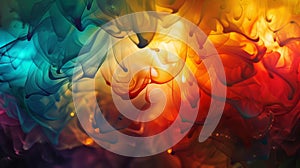 Abstract Smoke Waves in Warm Gradient Colors