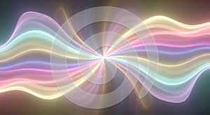 Abstract colorful light waves flowing from a central point