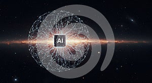 AI Neural Network Visualization in Space