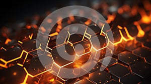 Mesmerizing hexagon pattern abstract background with glowing lights for depth and dimension