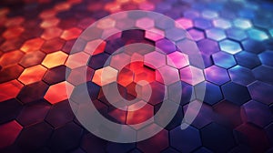 Mesmerizing hexagon pattern abstract background with glowing lights for depth perception