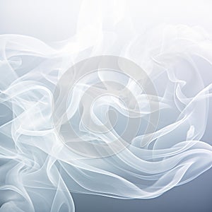 Ethereal Whirls: Captivating Translucent Smoke on White Background photo