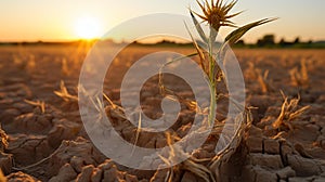 Sunlit Barren Wheat Field: A Captivating Summer Landscape photo