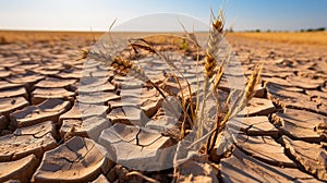 Sunlit Barren Wheat Field: A Captivating Summer Landscape photo