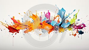 Dynamic Dance of Color: Abstract Paint Splatters in Mid-Air photo
