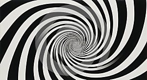 Hypnotic Black and White Spiral Optical Illusion