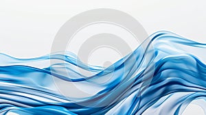 Flowing Blue Abstract Waves - Generative AI