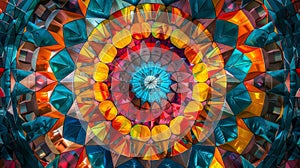 This mesmerizing image showcases a kaleidoscope of vibrant colors and intricate patterns photo