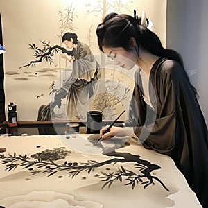 Mesmerizing Ink Wash Painting