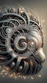 The nautilus shell is a marvel of design, painstakingly crafted from a complex array of gears