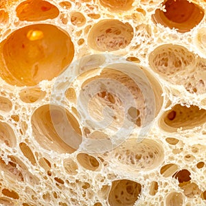 Abstract Macro View of Bread Crumb Texture