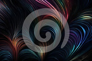 A mesmerizing mixture of RGB colors spiraling and blending over a dark background. Abstract art showcasing a vibrant dance of hues photo
