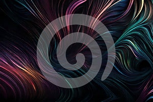 A mesmerizing mixture of RGB colors spiraling and blending over a dark background. Abstract art showcasing a vibrant dance of hues photo