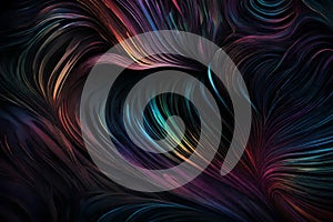 A mesmerizing mixture of RGB colors swirling and merging over a dark background. Abstract art featuring vibrant hues in dynamic photo