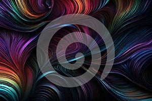 A mesmerizing mixture of RGB colors swirling and merging over a dark background. Abstract art featuring vibrant hues in dynamic photo