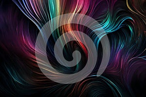 A mesmerizing mixture of RGB colors swirling and merging over a dark background. Abstract art featuring vibrant hues in dynamic photo