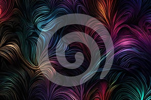 A mesmerizing mixture of RGB colors swirling and merging over a dark background. Abstract art featuring vibrant hues in dynamic photo