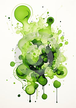 Mesmerizing Mossy Bubbles: A Vibrant Abstract of Unstirred Paint