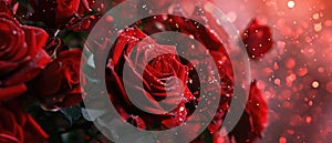 A Mesmerizing Motion Design A Bouquet Of Red Roses As A Symbol Of Affection With Magical Background