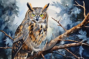 Mesmerizing Owl portrait eyes. Generate Ai