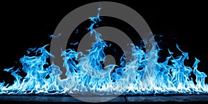 Perfect Blue Fire Isolated on Black