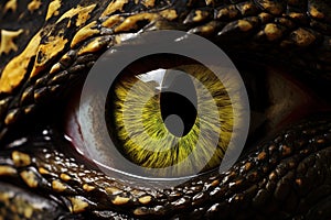 Mesmerizing Reptilian eye closeup. Generate Ai