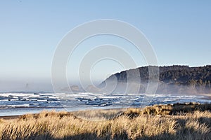 Mesmerizing scenery of ocean waves at Cannon Beach,  Oregon, USA