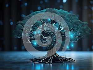A mesmerizing scifi tech-savvy binary tree entity. AI generated