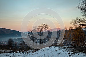 Mesmerizing shot of the natural landscpaes covered with snow on a cold winter day