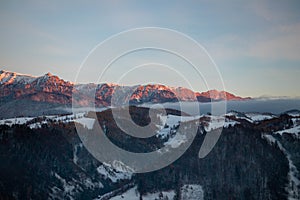 Mesmerizing shot of the natural landscpaes covered with snow on a cold winter day