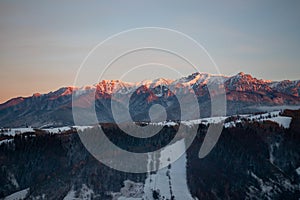 Mesmerizing shot of the natural landscpaes covered with snow on a cold winter day