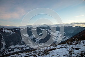 Mesmerizing shot of the natural landscpaes covered with snow on a cold winter day