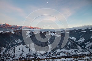 Mesmerizing shot of the natural landscpaes covered with snow on a cold winter day