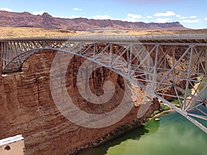 Mesmerizing shot of Navajo Bridge over Colorado River in Arizona