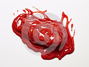 Mesmerizing Simplicity: A Solo Glob of Ketchup Against Pure White