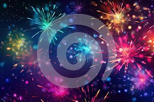 Mesmerizing Sparkler colorful newyear. Generate Ai photo